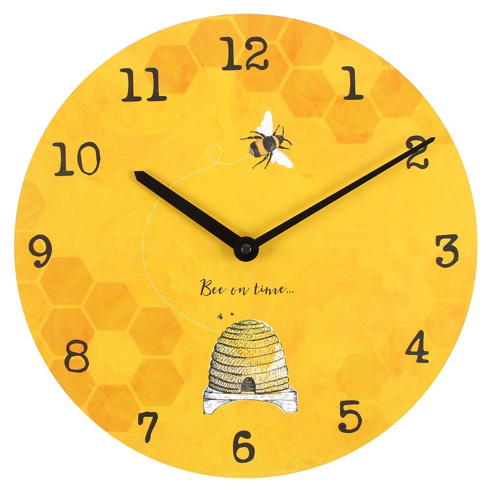 Something Different - Bee on Time Wall Clock - Yellow